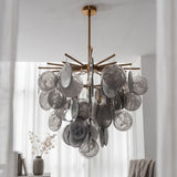 Modern Glass Disc Chandelier