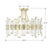 Bolton Crystal Semi Flush Ceiling Light