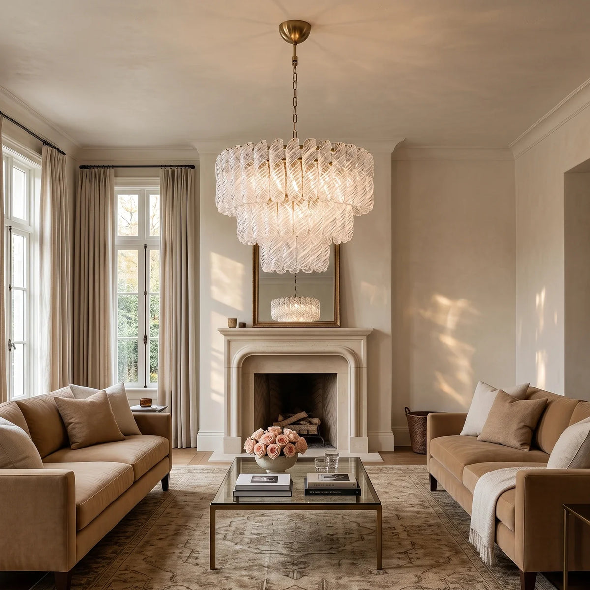 Spiral Glass Tube Chandelier
