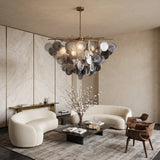 Modern Glass Disc Chandelier