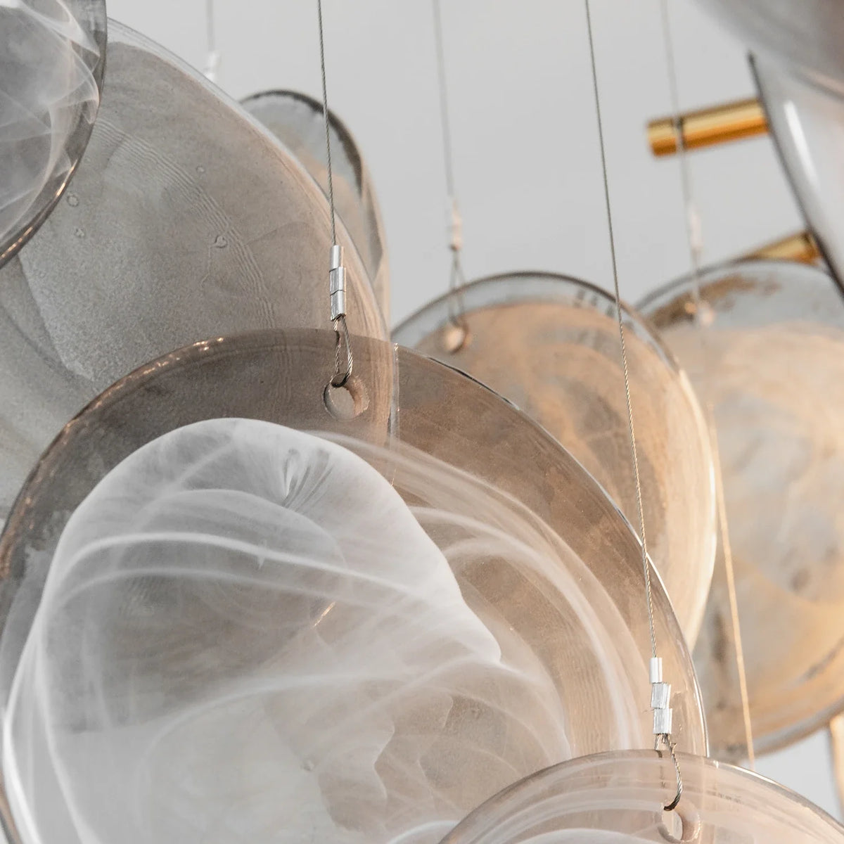 Modern Glass Disc Chandelier