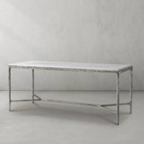 Hand Forged Metal Rectangle Marble Desk