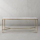 Hand Forged Metal Rectangle Marble Desk