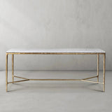 Hand Forged Metal Rectangle Marble Desk