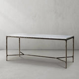 Hand Forged Metal Rectangle Marble Desk