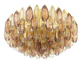 Prismatico 91 Elements Amber And Amethyst Compact Glass Flushmount 25"