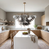 Modern Glass Disc Chandelier