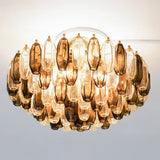 Prismatico 91 Elements Amber And Taupe Compact Ceiling lampGlass Flushmount 25"