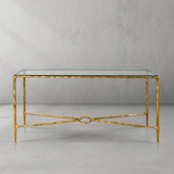 Hand Forged Metal Rectangle Glass Console Table 60" 72"