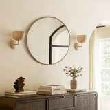 Hand Forged Metal Round Mirror
