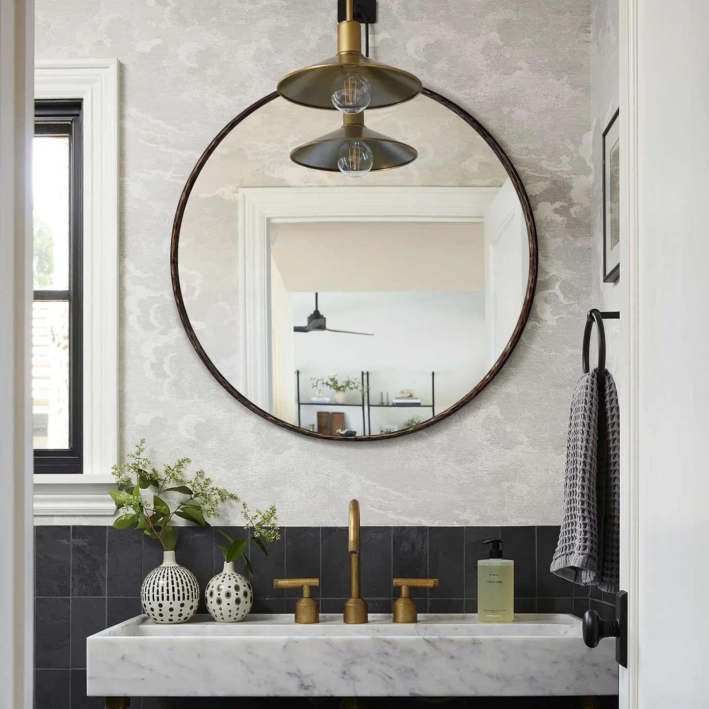 Hand Forged Metal Round Mirror