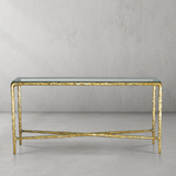 Hand Forged Metal Rectangle Glass Console Table 60" 72"
