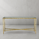 Hand Forged Metal Rectangle Glass Console Table 60" 72"
